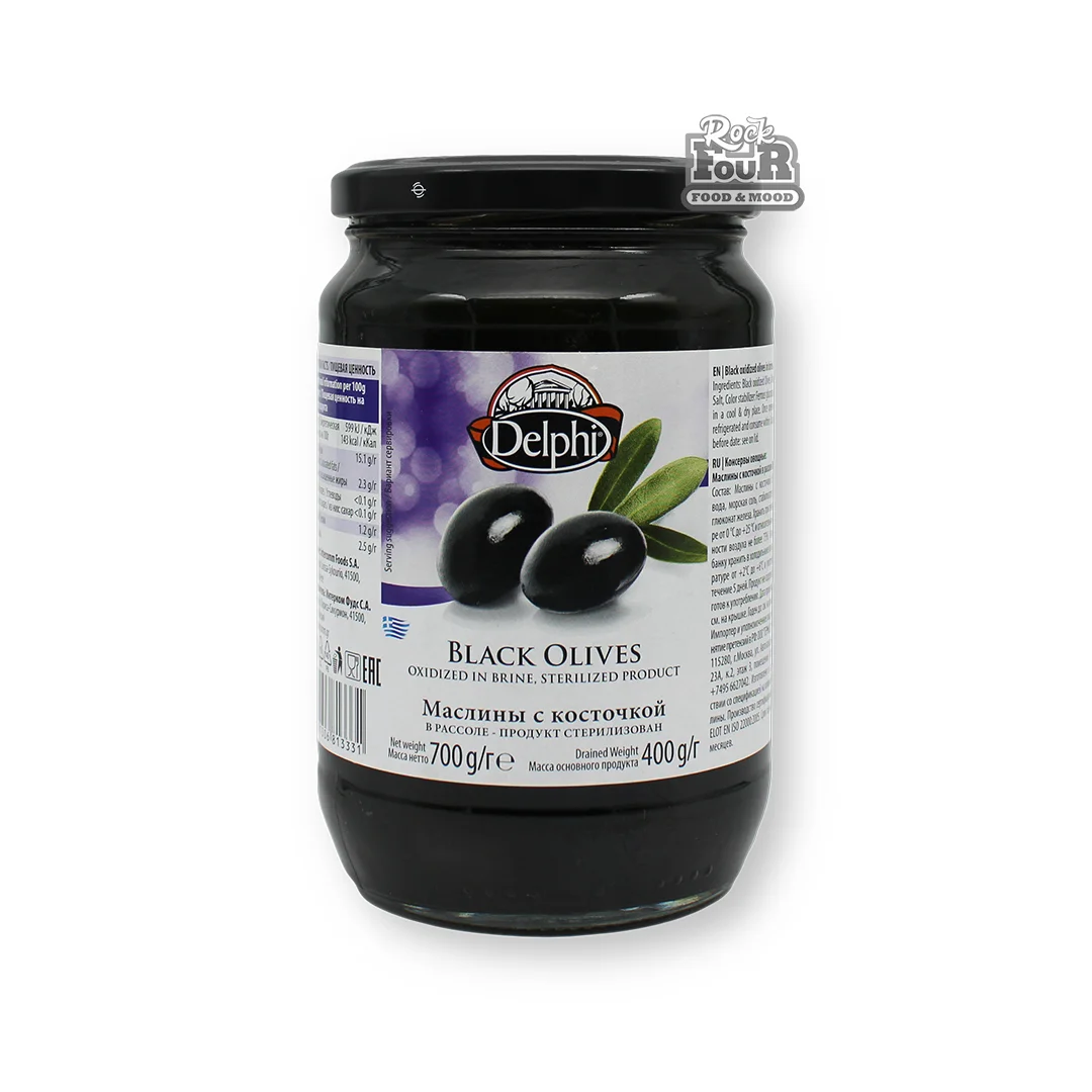 Black olive "Delphi" with peas 700g